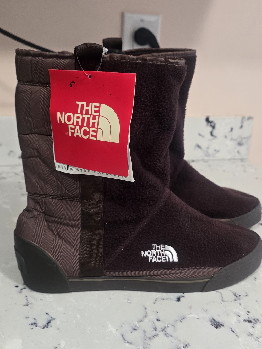 The North Face Kids' Brown Insulated Slip-On Boots